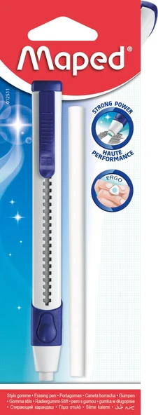 Gom Kalem Tipi Silgi + Yedek Uç Blister (Karışık Renk 1 Adet) 012511 ürün görseli 1