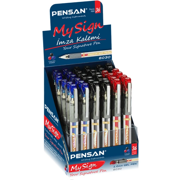 Pensan Roller Kalem My-Sign İmza Kalemi Jell Bilye Uçlu 1.0 Mm 3 Renk Karışık (36 Lı Paket) ürün görseli 1