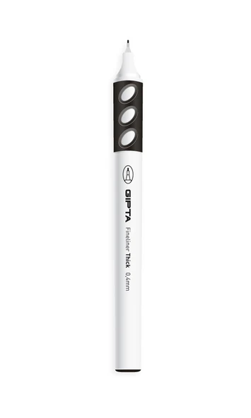 Gıpta Fineliner İnce Keçe Uçlu Kalem Thick 0.4Mm Yuvarlak Gövde Siyah (12 Li Paket) K690001 ürün görseli 1