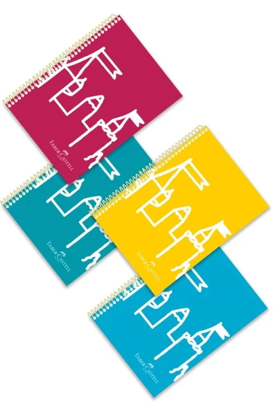 Faber-Castell A4 Spiralli Defter Şato Pp Kapak Çizgili 80 Yaprak (4 Lü Paket) 5075000034 ürün görseli 1