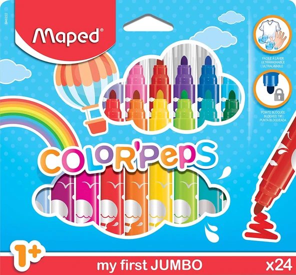 Color Peps Jumbo Keçeli Kalem 24 Renk 3154148462224 ürün görseli 1