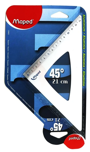 Alüminyum Gönye Hipotenüs 21 cm 45 Derece 3154141204210 ürün görseli 1
