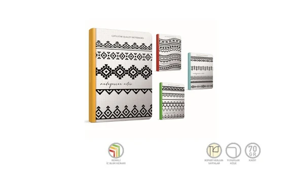 Madagascar Notes İp Dikişli Sert Kapak Not Defteri 19X26Cm 120 Yaprak Çizgili (2 Li Paket) 4500 ürün görseli 1