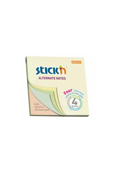 Gıpta Stickn Yapışkanlı Not Kağıdı Neon 4 Renk 76X76 100 Yaprak ürün görseli 1