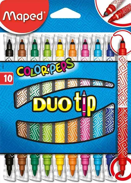 Color Peps Duo Çift Uçlu Kalın İnce Keçeli Kalem 12 Renk 3154148490104 ürün görseli 1