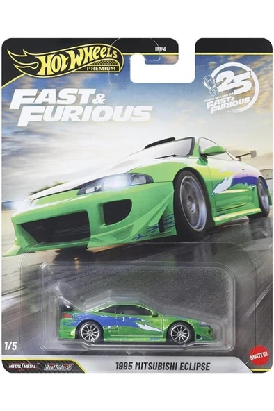 HOT WHEELS Premium Series 25.Yıl Özel Fast & Furious 1995 MITSUBISHI ECLIPSE HNW46 - JHW68-LA10 ürün görseli 1