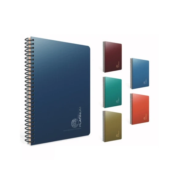 Platinum Spiralli Plastik Kapak Defter 17X24 Cm 100 Yaprak 70 Gram Krem Kağıt Çizgisiz (4 Lü Paket) 6432 ürün görseli 1