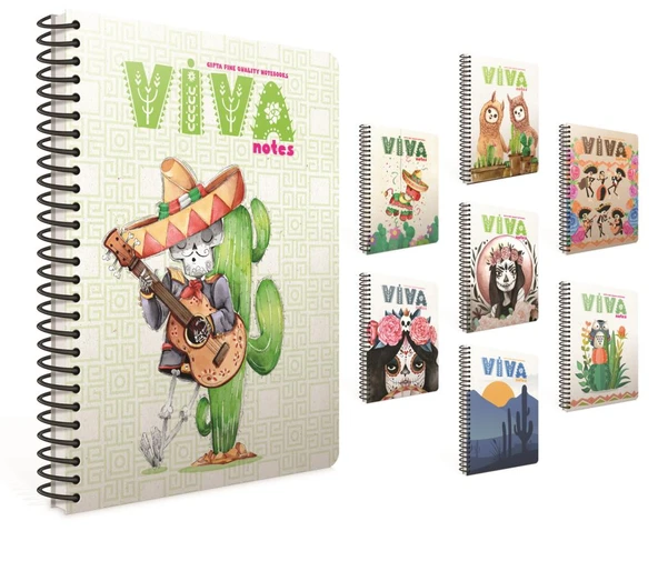 Gıpta Viva Notes Spiralli Karton Kapak Defter 17X24Cm 80 Yaprak Kareli (4 Lü Paket) 4587 ürün görseli 1