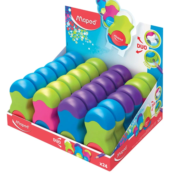 Loopy Renkli Tek Delikli Silgili Kalemtraş (24 Lü Paket) 3154140491215 ürün görseli 1