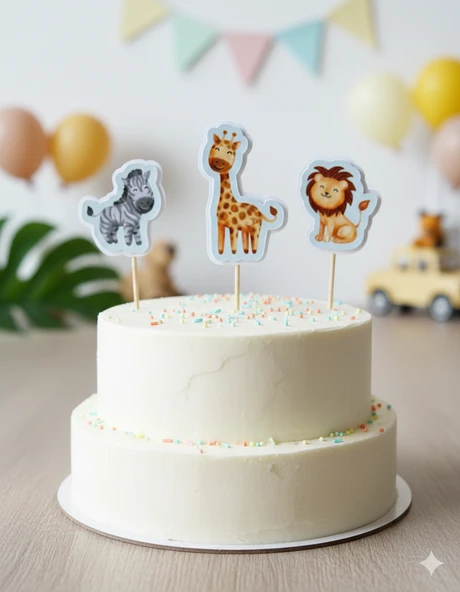 Safari Konsept Kürdan Cupcake Süsü - Resim 2