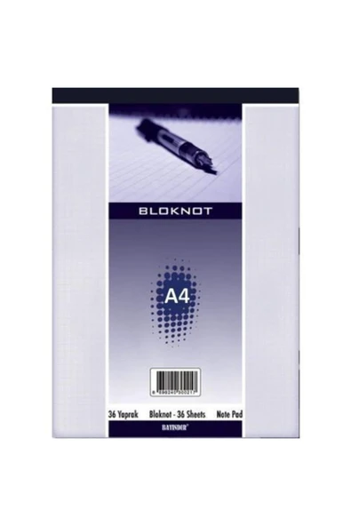 Bayındır Bloknot Not Defteri Kareli 36 Yaprak A4 70 Gram Bbn0100 (12 Li Paket) ürün görseli 1