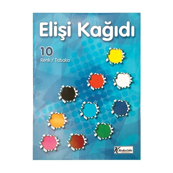 Karşık Renk Elişi Kağıdı Paketli 10 Renk 60 Gram (5 Paket) ürün görseli 1