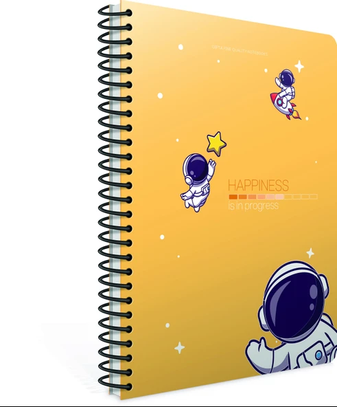 Happiness Spiralli Karton Kapak Defter A4 100 Yaprak Kareli (4 Lü Paket) 6170 ürün görseli 1