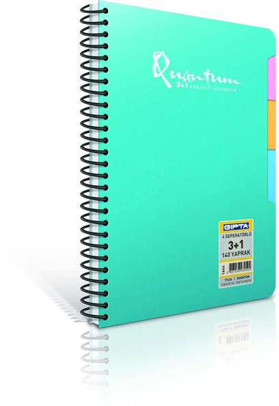 Gıpta Quantum Spiralli 4 Sep. Pp Kapak 3+1 Defter (3 Kareli 1 Çizgili) 17X24Cm 140 Yp (2 Li Paket) ürün görseli 1
