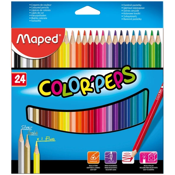 Color'Peps Kuru Boya Kalemi 24 Renk Kutu 183224 ürün görseli 1