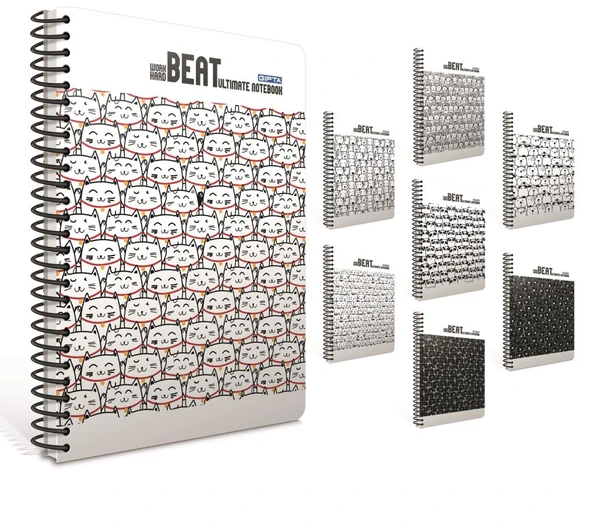Gıpta Beat A4 Spiralli Karton Kapak Defter 100 Yaprak Çizgili (4 Lü Paket) 4223 ürün görseli 1