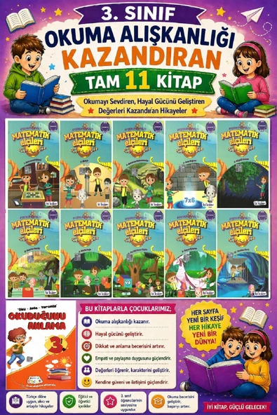 3. Sınıf Okuma Alışkanlığı Kazandıran Okumayı Sevdiren Tam 11 Kitap -17 ürün görseli 1