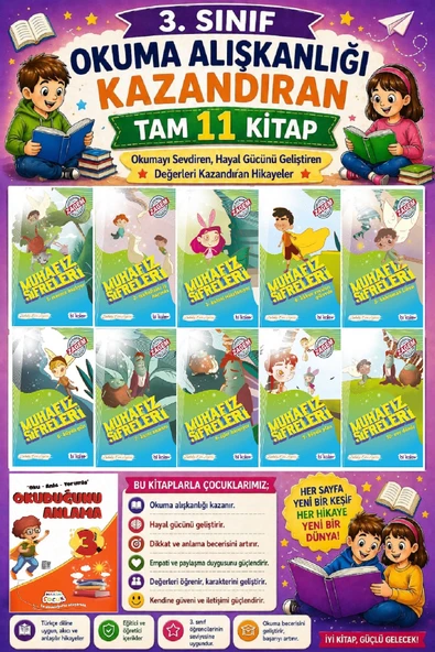 3. Sınıf Okuma Alışkanlığı Kazandıran Okumayı Sevdiren Tam 11 Kitap -18 ürün görseli 1
