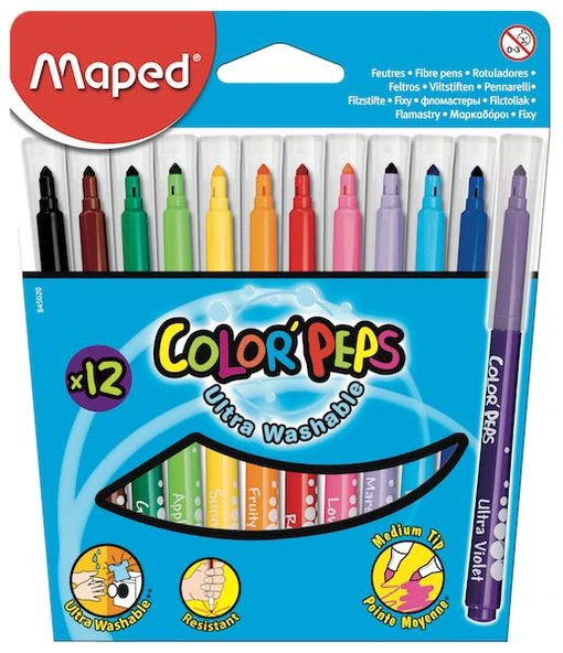 Color Peps Long Life Keçeli Kalem 12 Renk 3154148450207 ürün görseli 1