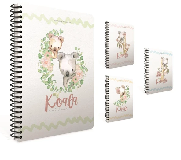 Gıpta Koala A4 Spiralli Karton Kapak Defter 100 Yaprak Kareli (4 Lü Paket) 4571 ürün görseli 1