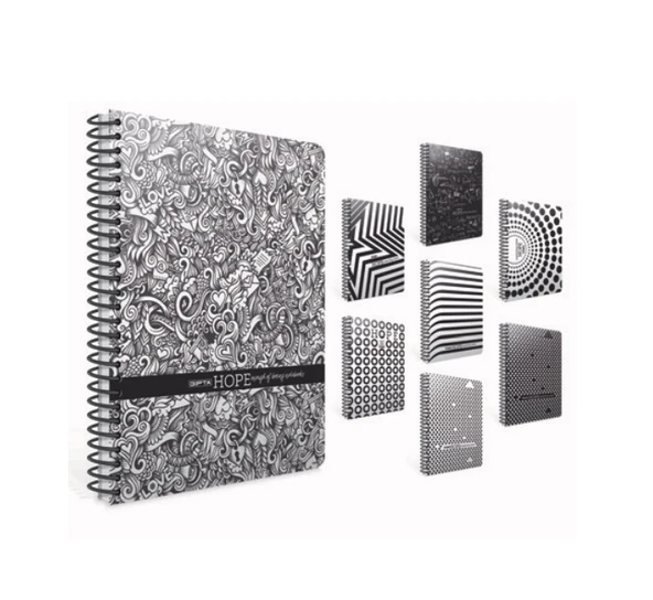 Gıpta Hope Spiralli Karton Kapak Defter 19X26Cm 100 Yaprak Kareli (4 Lü Paket) 1197 ürün görseli 1