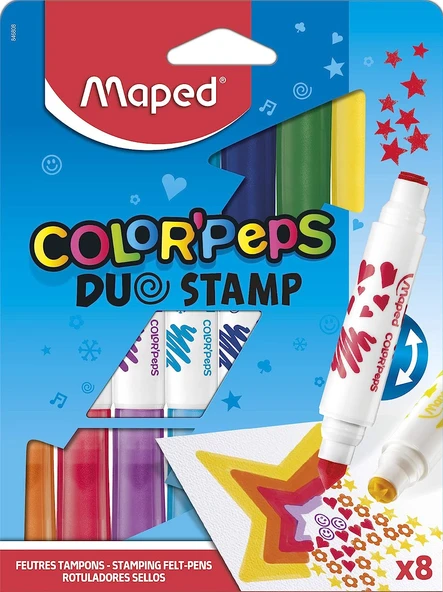 Color'Peps Duo Stamp Jumbo Keçeli Kalem 8 Renk 846808 ürün görseli 1