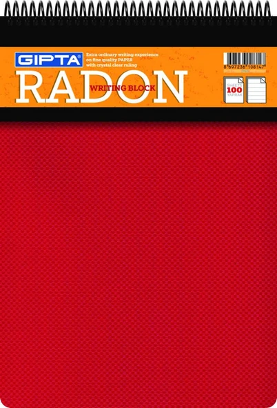 Gıpta Radon A5 Spiralli Pp Kapak Bloknot (Not Defteri) 100 Yaprak Kareli (6 Lı Paket) 2766 ürün görseli 1