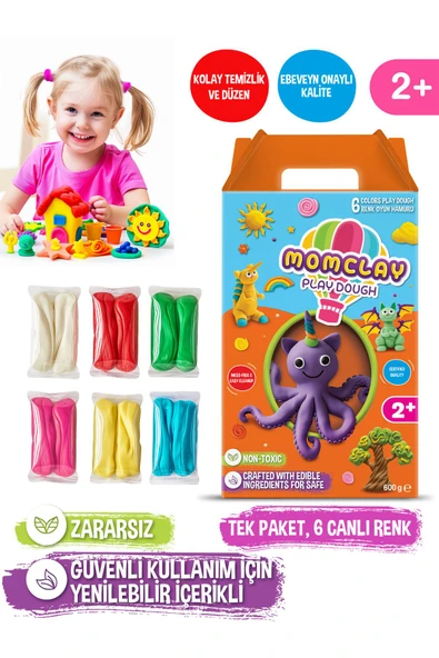 Smarta Momclay Oyun Hamuru 6 Renk 100 Gram - Resim 4