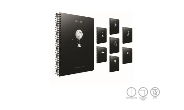 Astro Notes Spiralli Karton Kapak Defter A4 100 Yaprak Çizgili (4 Lü Paket) 5414 ürün görseli 1