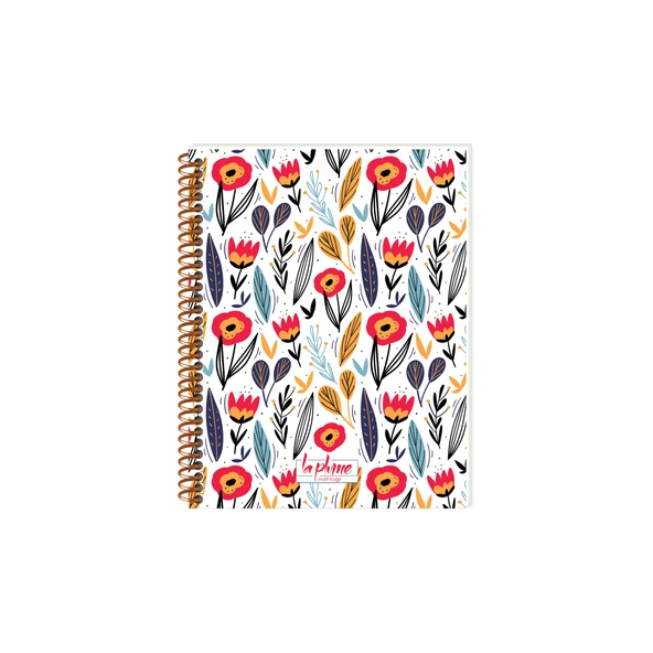 La Plume Flowers 17X22Cm 80 Yaprak Çizgili Plastik Kapak Spiralli Hafif Kağıt Defter (3 Lü Paket) ürün görseli 1