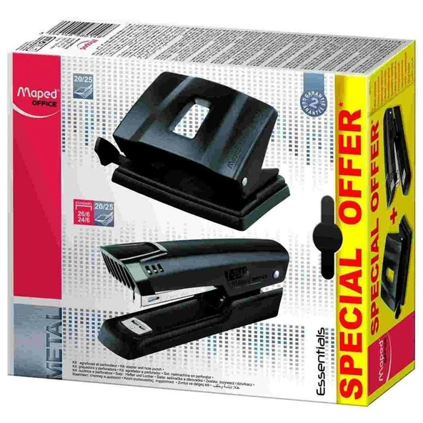 Essentials Set Metal Zımba Makinası + 20/25 Sayfa Kapasiteli Delgeç 3154148980148 ürün görseli 1