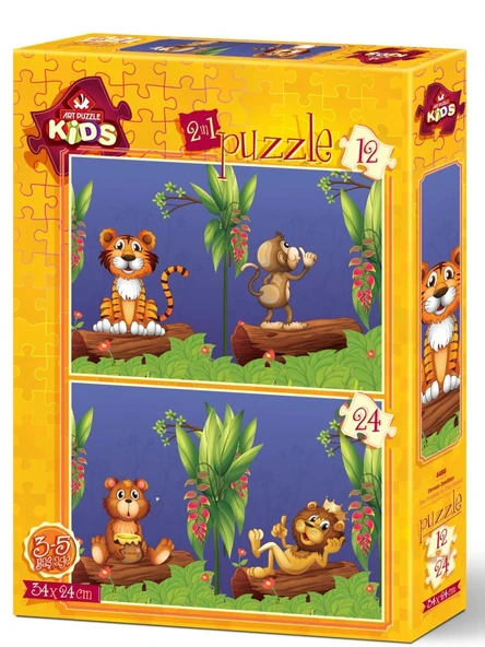 Art Puzzle 12+24 Parça Puzzle Orman Dostları 4488 ürün görseli 1