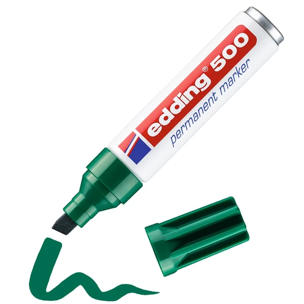 500 Permanent Markör Kalem 2-7Mm Kesik Uçlu Yeşil (10 Lu Paket) ürün görseli 1
