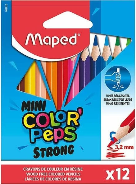 Color’Peps Strong Mini Kuru Boya Kalemi 12 Renk 862812 ürün görseli 1