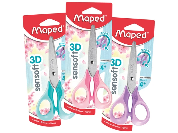 Sensoft Fluo Pastel Renkli Makas Blister 13Cm 3154144842136 ürün görseli 1