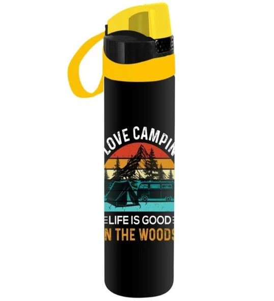 Herevin Matara (Suluk) Desenli Opak Siyah WaterBottle PC-Love Camping 750 Cc 161670-077 ürün görseli 1