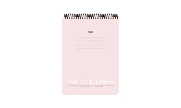 Gıpta A4 Bloknot Color-X Spiralli Plastik Kapak 80 Yaprak Kareli (1 Adet) 3-3651000-2011 ürün görseli 1