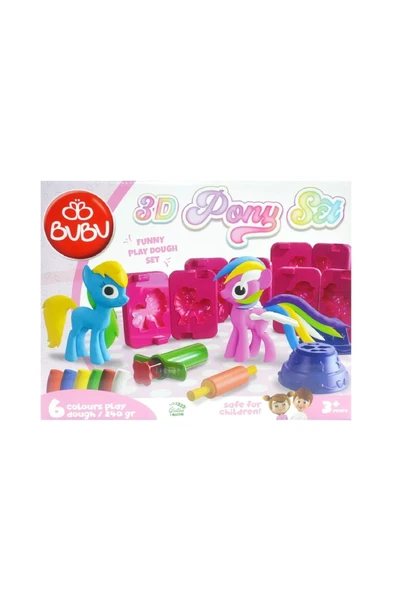 Bu-Bu Oyun Hamuru 3D Pony Set (L) Bubu-Oh0023 ürün görseli 1