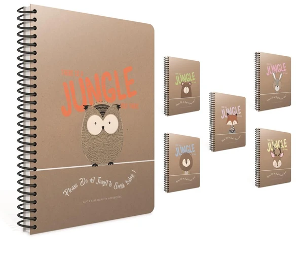 Gıpta Jungle Out Spiralli Sert Kapak Defter 19X26Cm 120 Yaprak Kareli (2 Li Paket) 4236 ürün görseli 1