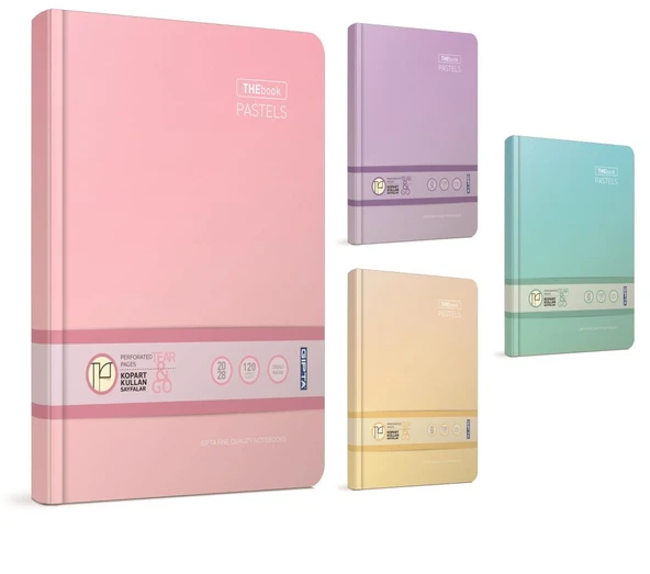 Gıpta Thebook Pastels İp Dikişli Sert Kapak Not Defteri 20X28Cm 200 Yaprak Kareli (2 Li Paket) 3305 ürün görseli 1
