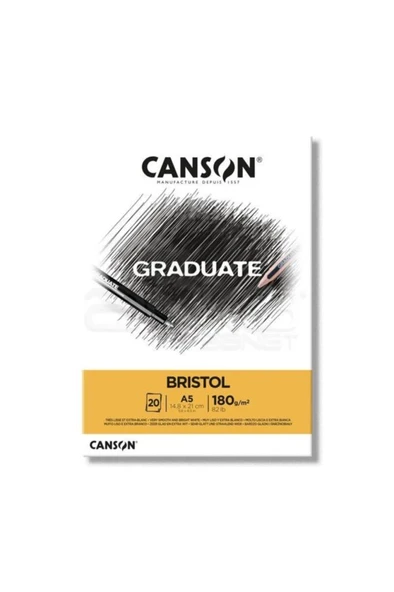 Canson A5 Çizim Bloğu (Çizim Defteri) Graduate Cangrad Bristol 20 Yaprak 180 Gram 400110382 ürün görseli 1