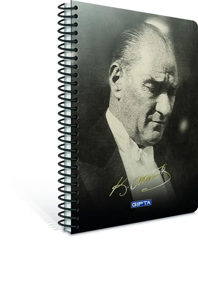 Gıpta Atatürk Spiralli Sert Kapak Defter 17X24Cm 100 Yaprak Kareli (3 Lü Paket) 2651 ürün görseli 1