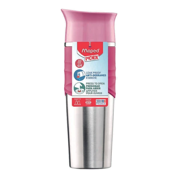 Picnik 320Ml Çelik Termoslu Matara Pembe 3154148719014 ürün görseli 1