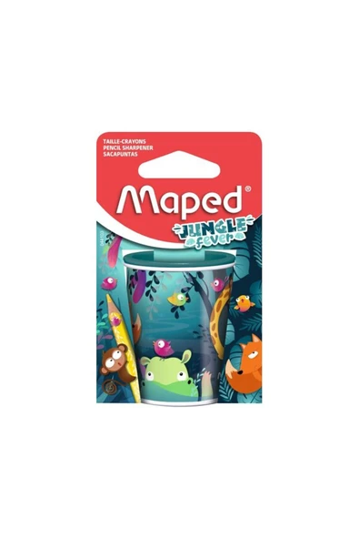 Maped Kalemtıraş Jungle Fever Çift Delik Blister 044103 (Karışık Renk 1 Adet) ürün görseli 1