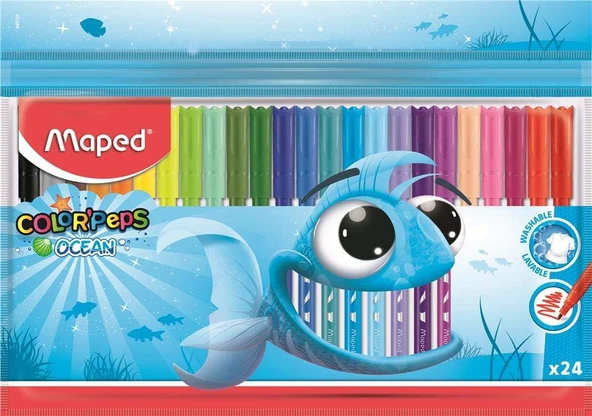 Color Peps Ocean Keçeli Kalem Plastik Poşet 24 Renk 3154148457220 ürün görseli 1