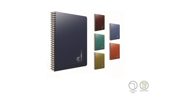 Platinum Spiralli Plastik Kapak Defter A4 120 Yaprak Kareli (3 Lü Paket) 5691 ürün görseli 1