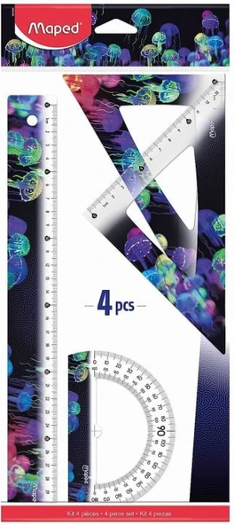 Deepsea 4 Lü Cetvel Çizim Seti 30Cm 981833 ürün görseli 1