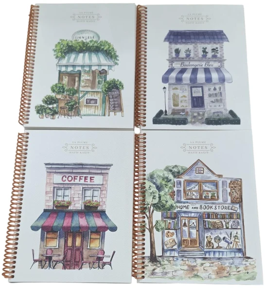 Keskin Color Defter Spralli Karton Kapak 16,5X22,5 Cm 80 Yaprak Kareli La Plume Shop (Karışık Renk 1 Adet) ürün görseli 1