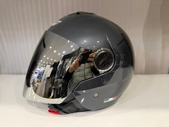 KASK SWAY SW 715 HD GREY (Aynalı Vizör) ürün görseli 1