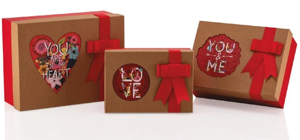 Gıpta Valentines Rectangular Witc 3 Lü Hediye Kutusu Seti BX0053 ürün görseli 1